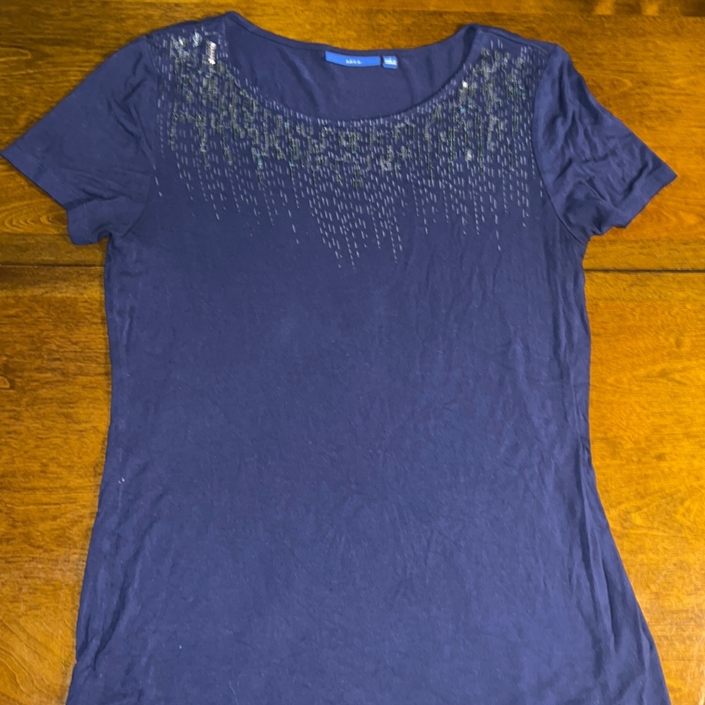 Sequin navy , Apt 9, short sleeve top
